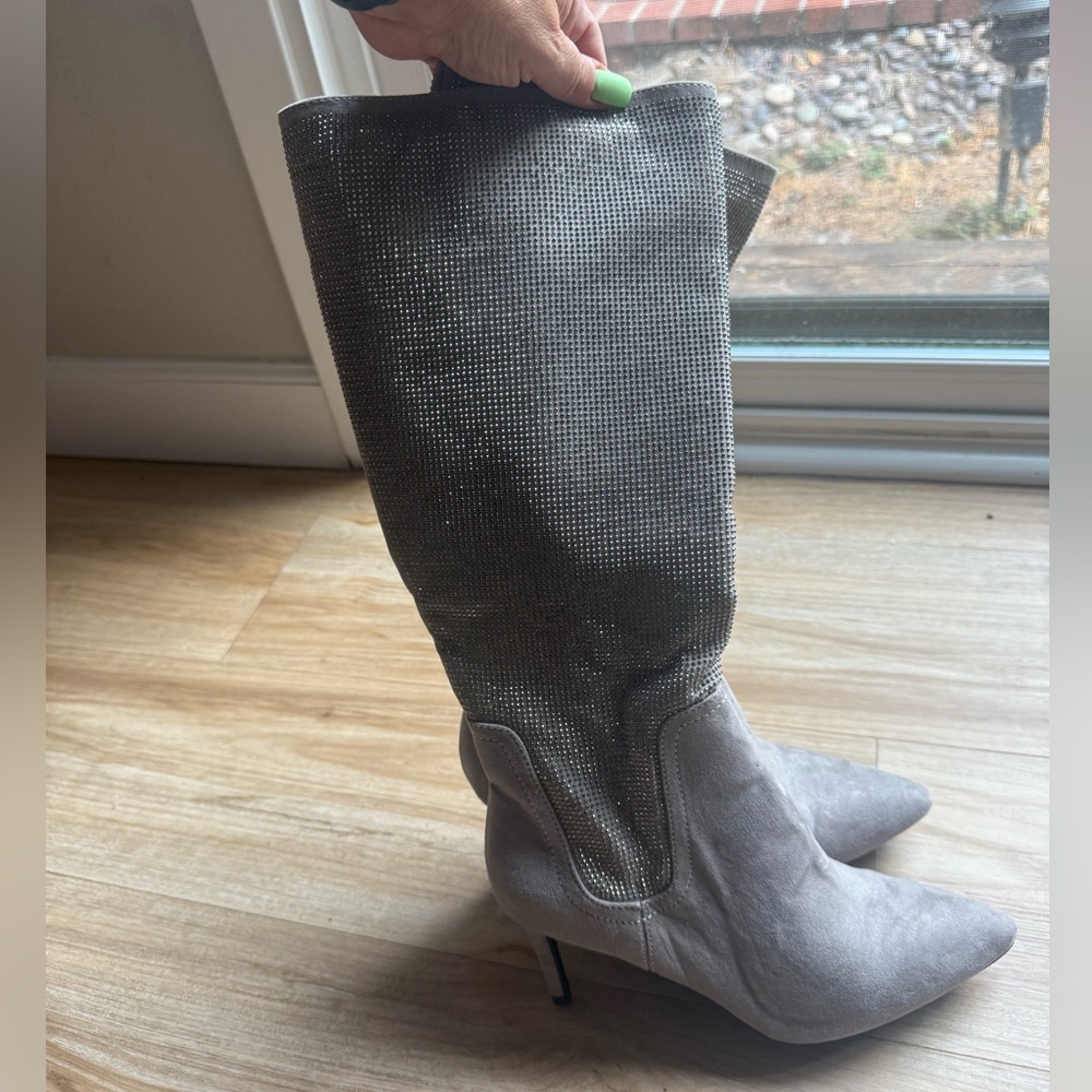 Gray Women's Knee-High Boots